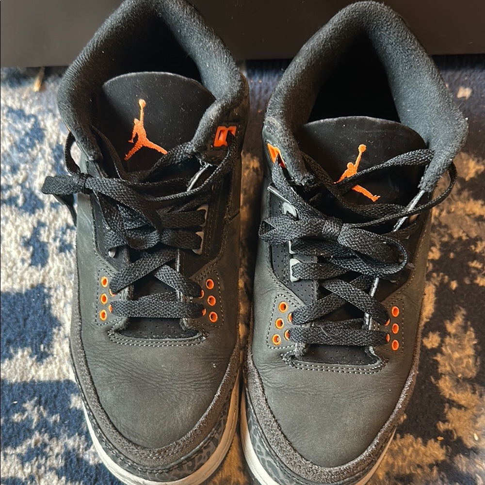 Jordan 3 kids in Black and Orange Sneakers